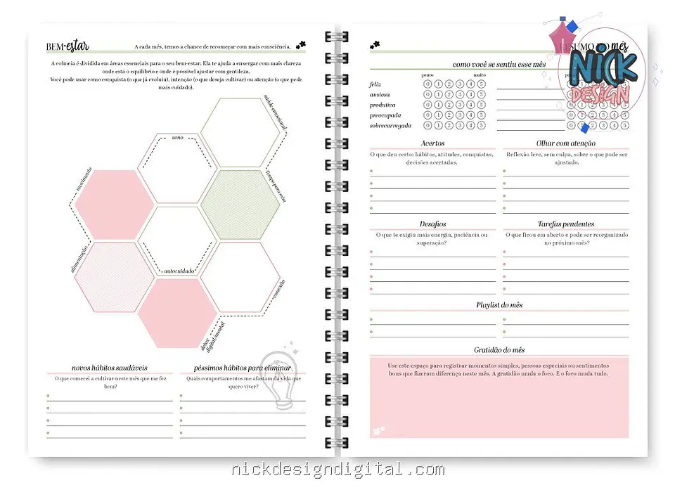 Miolo digital – Planner Spring Permanente 6
