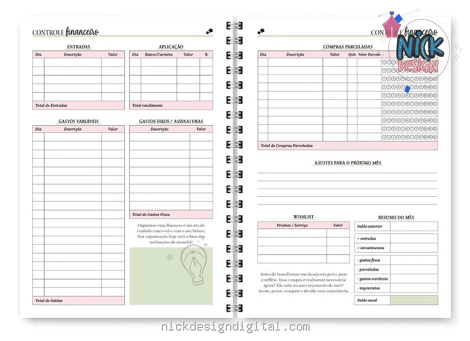Miolo digital – Planner Spring Permanente 10