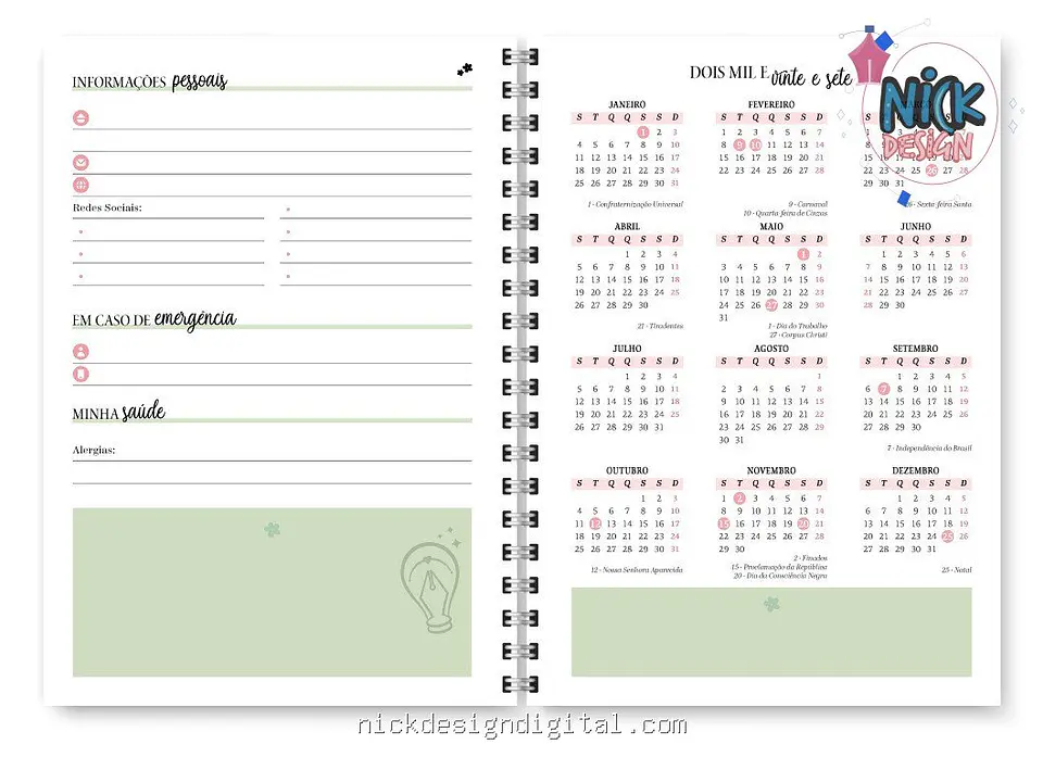 Miolo digital – Planner Spring Permanente 11