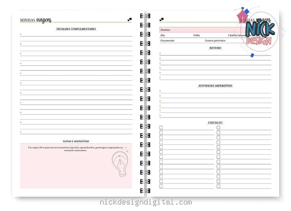 Miolo digital – Planner Spring Permanente 15