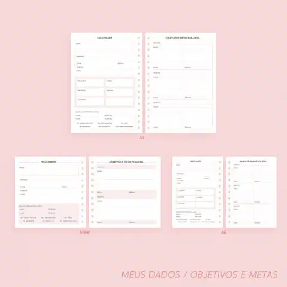 Planejador Mensal 2027 | Datado – A5, A6 e Mini 4