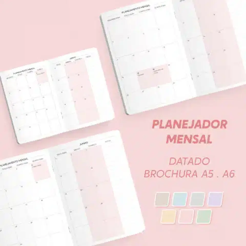 Planejador Mensal 2027 – Brochura | Datado – A5 e A6 1