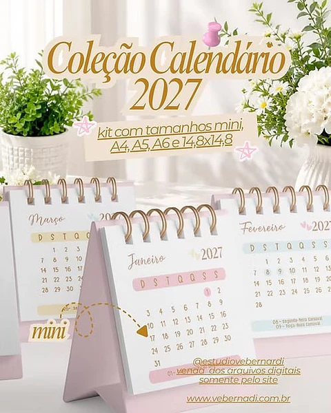 Coleção Calendário 2027 – Algodão Doce