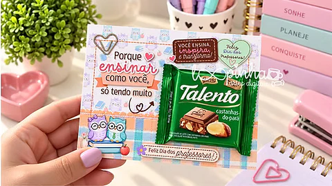 Card chocolate Prestígio e mini Talento – Dia dos Professores 2026