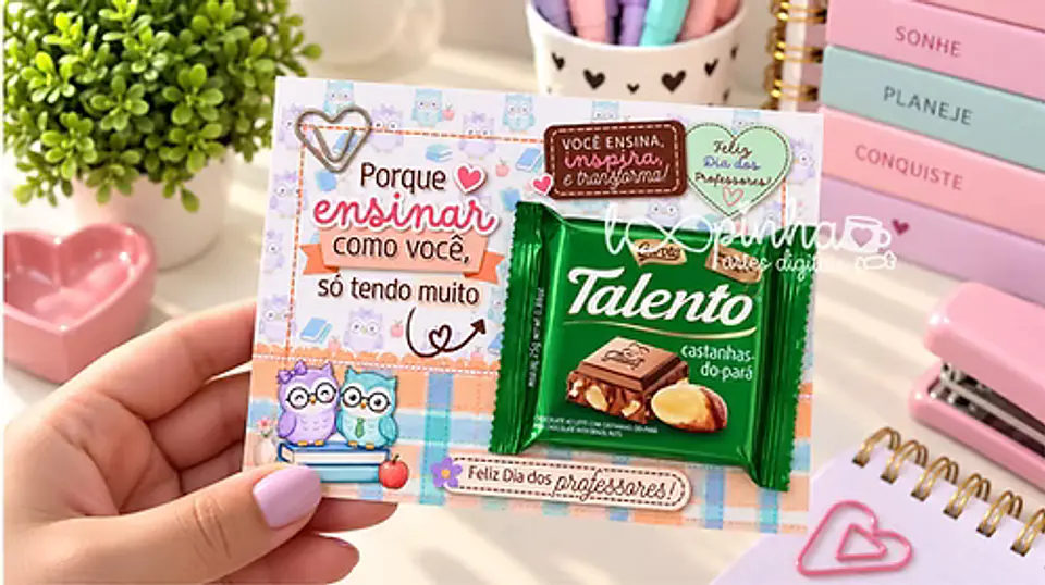 Card chocolate Prestígio e mini Talento – Dia dos Professores 2026 2