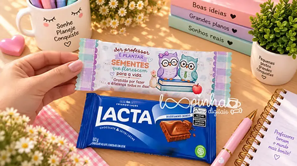 Embalagem barra chocolate e Kit Kat – Dia dos Professores 2026 2