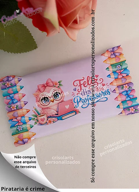 Arte adesivo kit kat dia dos professores