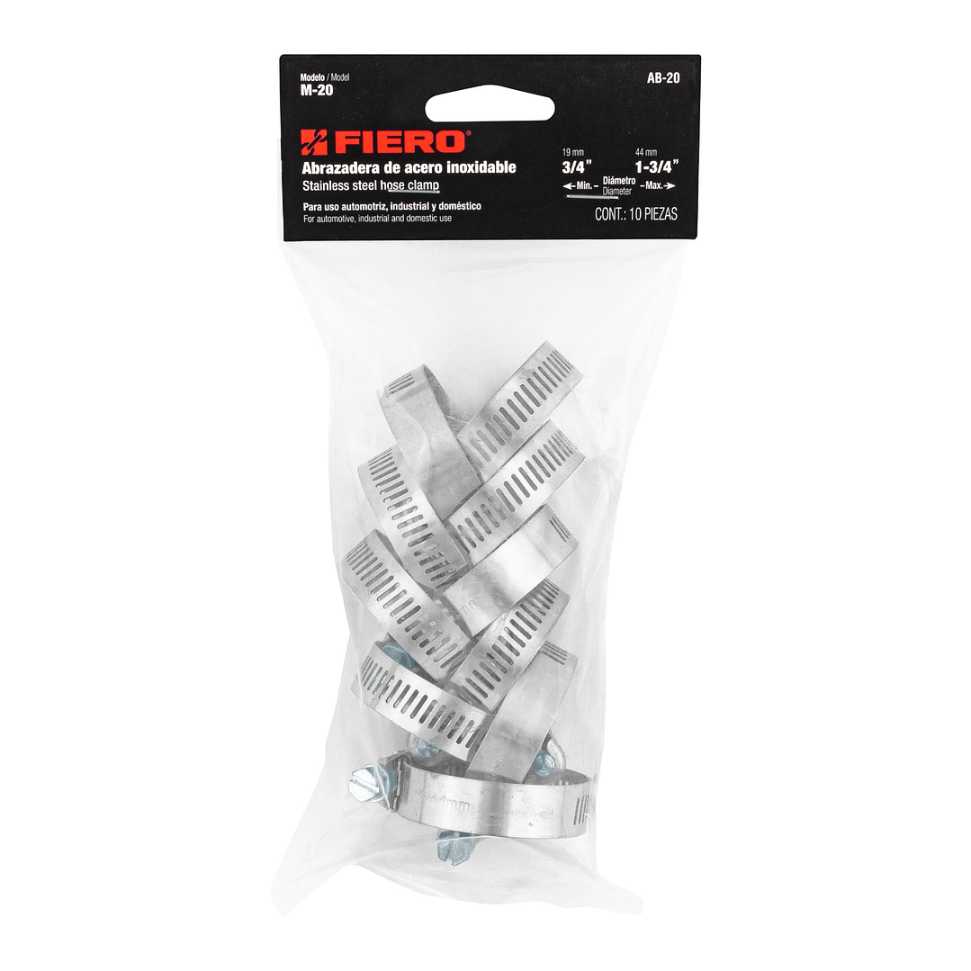 Abrazadera Metal 3/4 - 1 3/4 19mm-44mm Truper Cod.44238 1