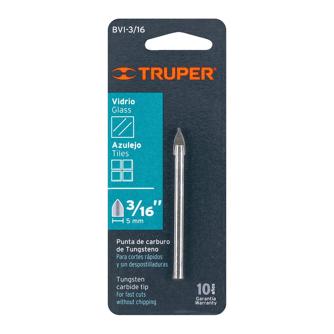 Broca Vidrio / Azulejo 3/16 Truper Cod.11701 1
