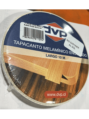 Tapacanto Melamina Encolable 20mm X 10mt Blanco
