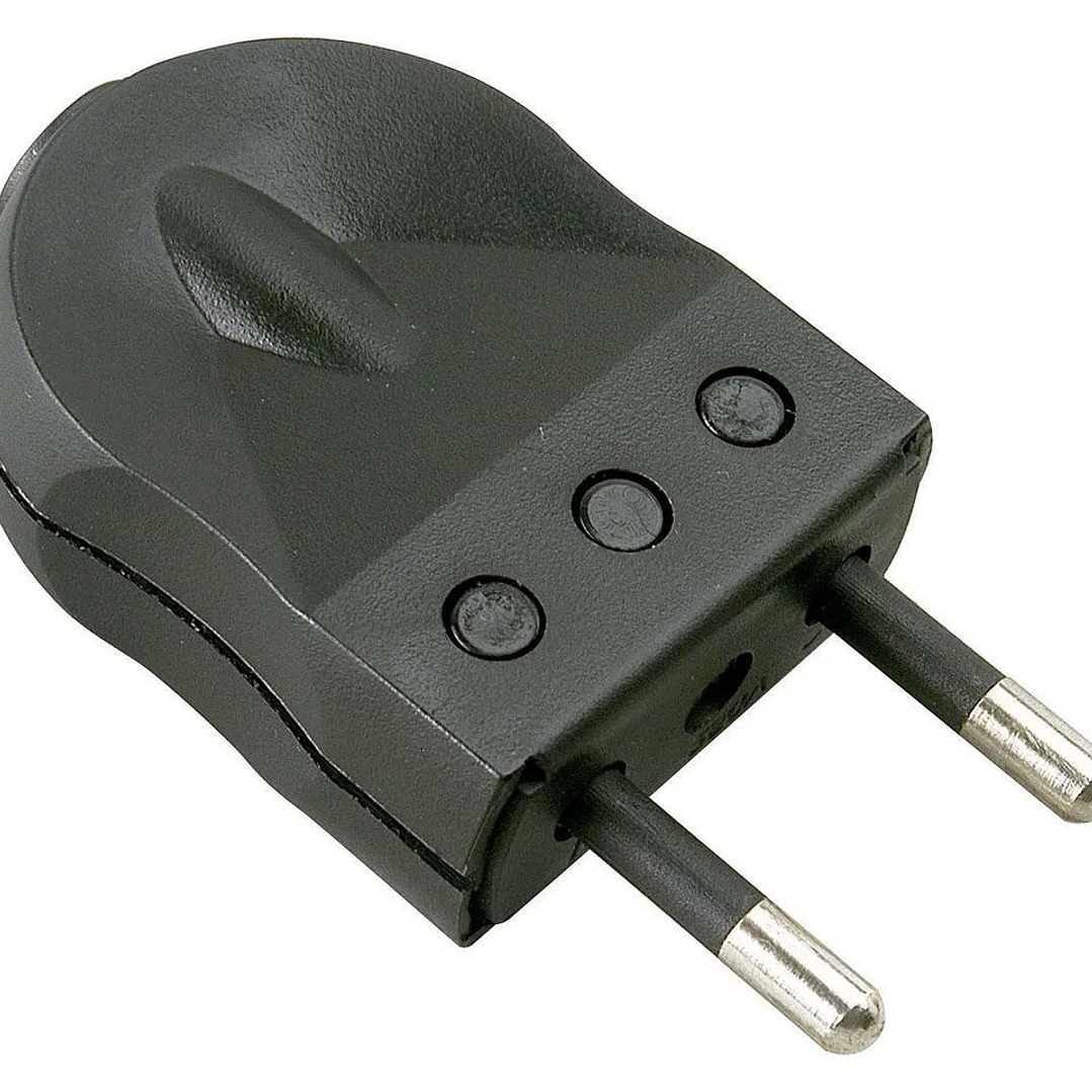 Enchufe Macho Rema Convertible 2p + T 10a Bco/Negro 1