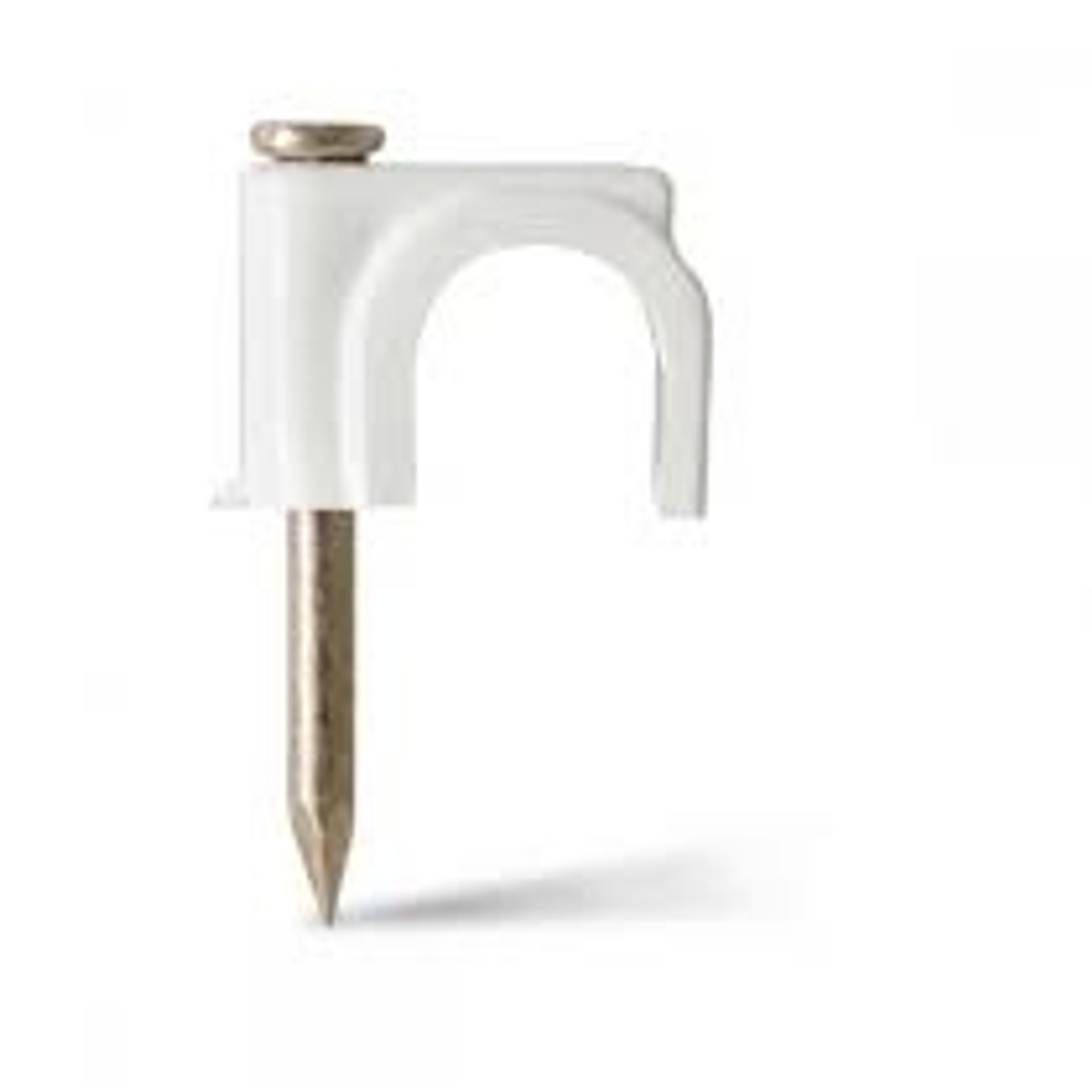 Grampa Coaxial 6mm Blanca Caja 50 Unid Kalop Cod. Kl06011 1