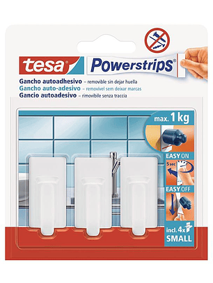 Gancho Con Adhesivo Blister 3 Unid Tesa