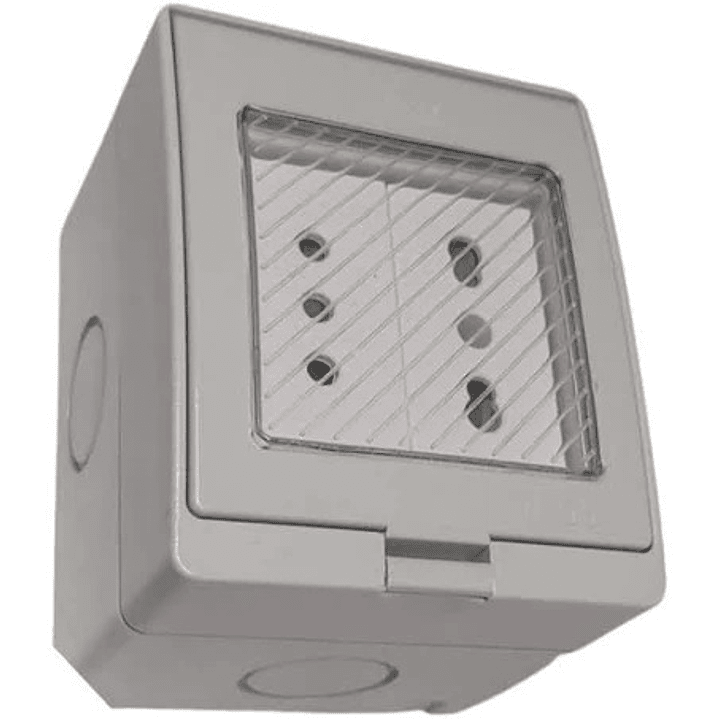 Caja Interperie Lexo Toma Corriente Doble 10a + 10/16a 1