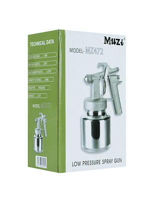 Pistola Pintar Baja Presion 0.5 Lt. Muzi Mz472