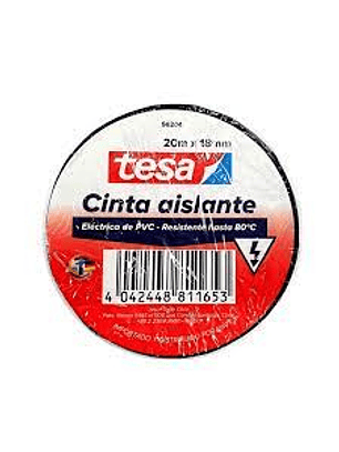 Cinta Aisladora Negra 18mmx20m Tesa Cod. 0447