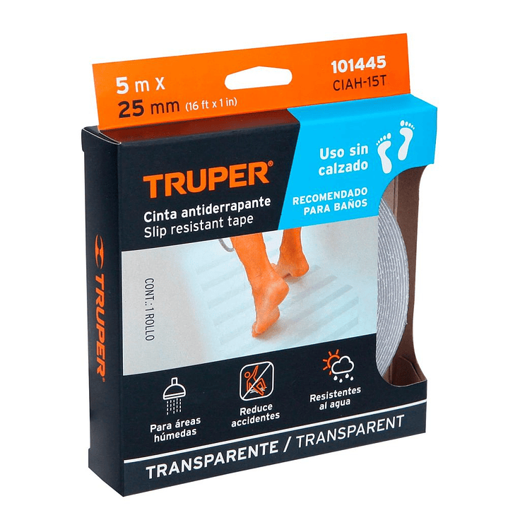 Cinta Antideslizante Transp. 5mt Truper Cod. 12543 1