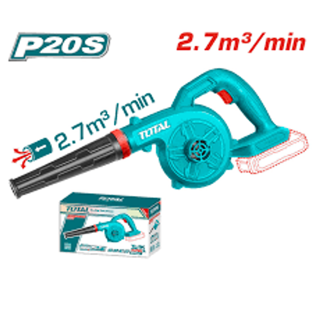 SOPLADOR DE HOJAS INALAMBRICO 20V + BATERIA + CARGADOR TOTAL COD. 200282 1