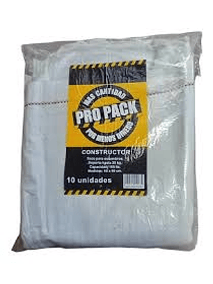 SACO ESCOMBRO PACK 10 UNIDADES