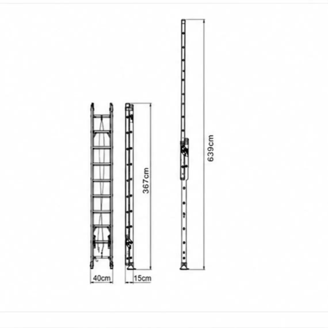 ESCALERA TELESCÓPICA FIBRA DE VIDRIO 24 PELDAÑOS 7.20 MT PAR-24 (Certificación ANSI) 2