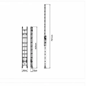 ESCALERA TELESCÓPICA FIBRA DE VIDRIO 28 PELDAÑOS 8.20 MT PAR-28 (Certificación ANSI)