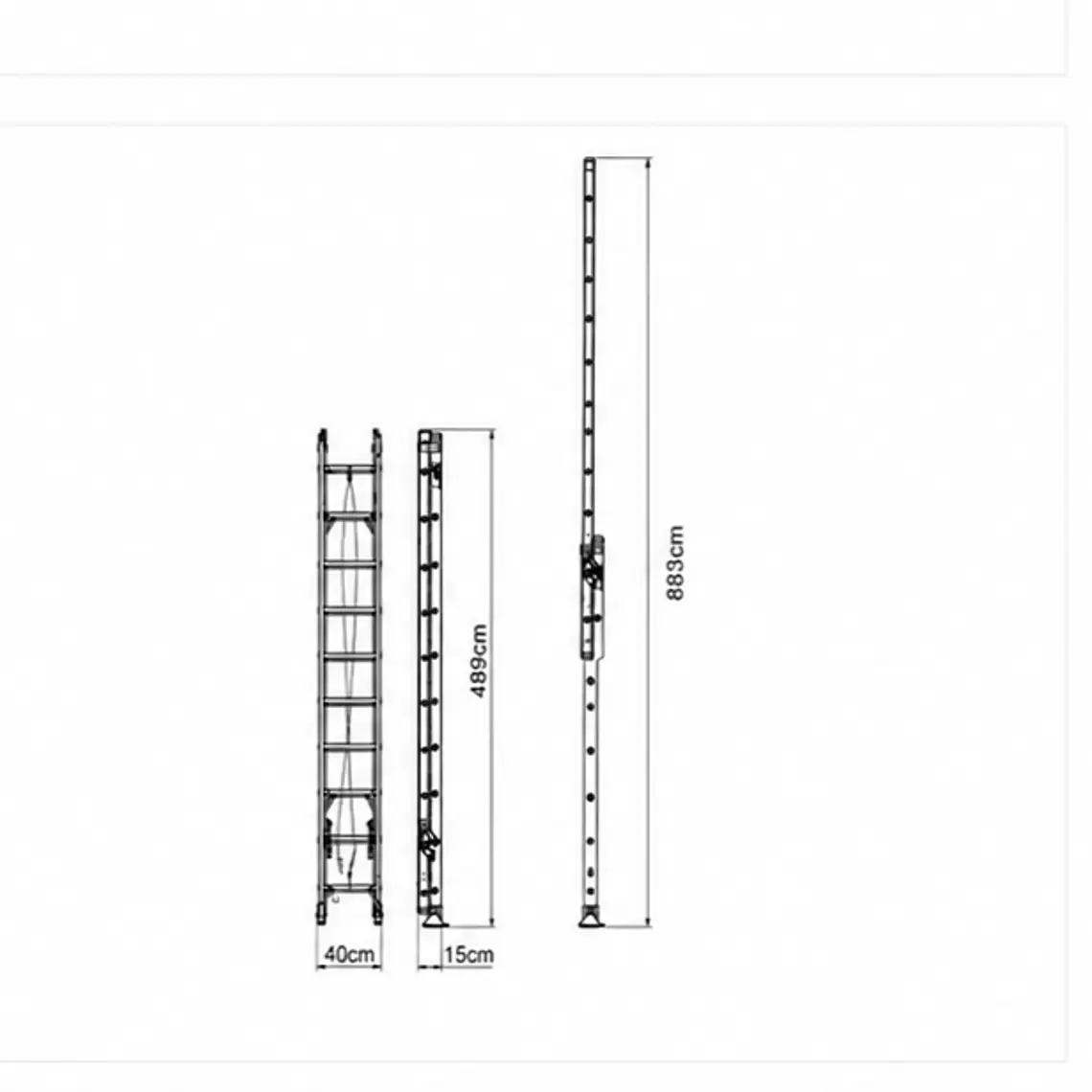 ESCALERA TELESCÓPICA FIBRA DE VIDRIO 32 PELDAÑOS 9.40 MT PAR-32 (Certificación ANSI) 2