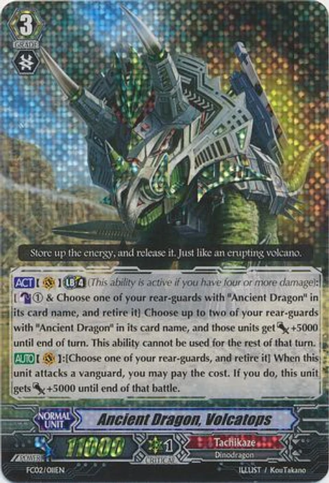 Ancient Dragon, Volcatops - FC02/011EN - Triple Rare (RRR)