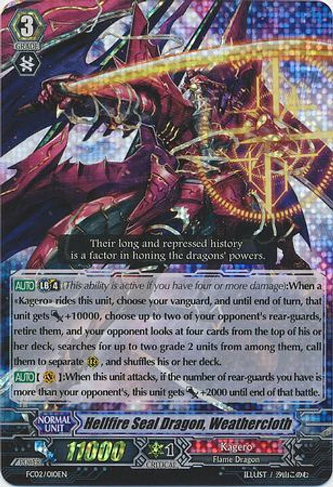 Hellfire Seal Dragon, Weathercloth - FC02/010EN - Triple Rare (RRR)