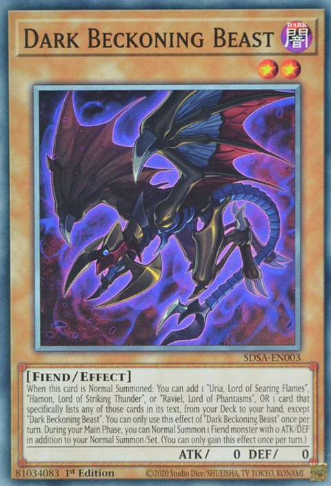 Dark Beckoning Beast - SDSA-EN003 - Common 