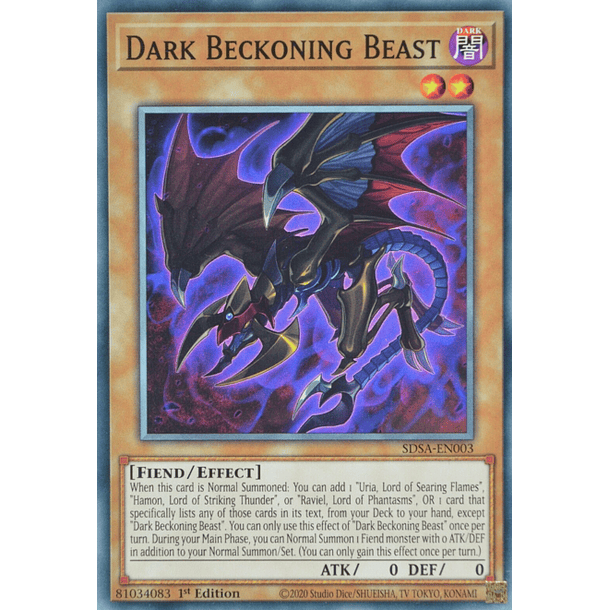 Dark Beckoning Beast - SDSA-EN003 - Common 