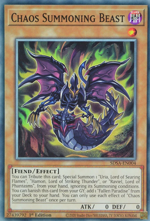 Chaos Summoning Beast - SDSA-EN004 - Common 