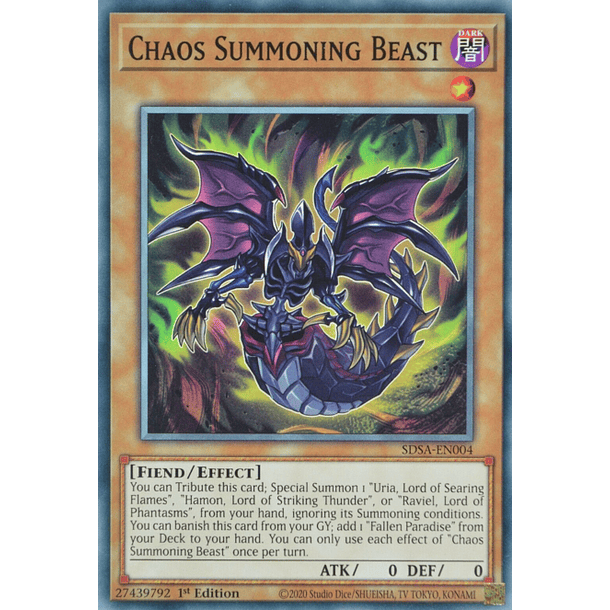 Chaos Summoning Beast - SDSA-EN004 - Common 
