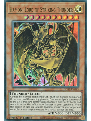 Hamon, Lord of Striking Thunder - SDSA-EN043 - Ultra Rare
