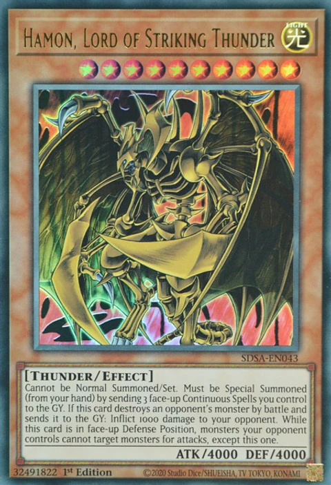 Hamon, Lord of Striking Thunder - SDSA-EN043 - Ultra Rare