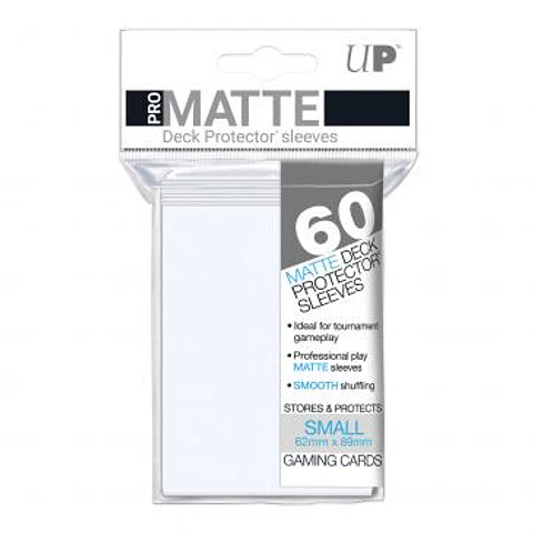 60ct  White Small Deck Protectors Gloss