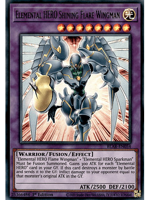 Elemental HERO Shining Flare Wingman - BLAR-EN054 - Ultra Rare 