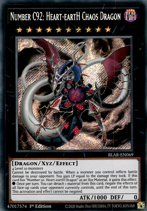 Number C92: Heart-eartH Chaos Dragon - BLAR-EN069 - Secret Rare