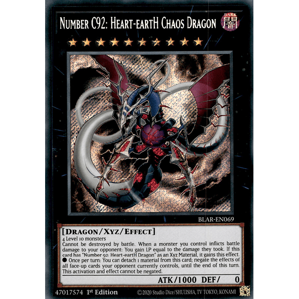 Number C92: Heart-eartH Chaos Dragon - BLAR-EN069 - Secret Rare