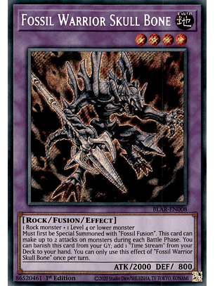 Fossil Warrior Skull Bone - BLAR-EN008 - Secret Rare