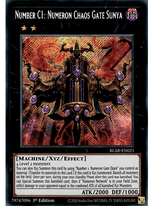 Number C1: Numeron Chaos Gate Sunya - BLAR-EN021 - Secret Rare