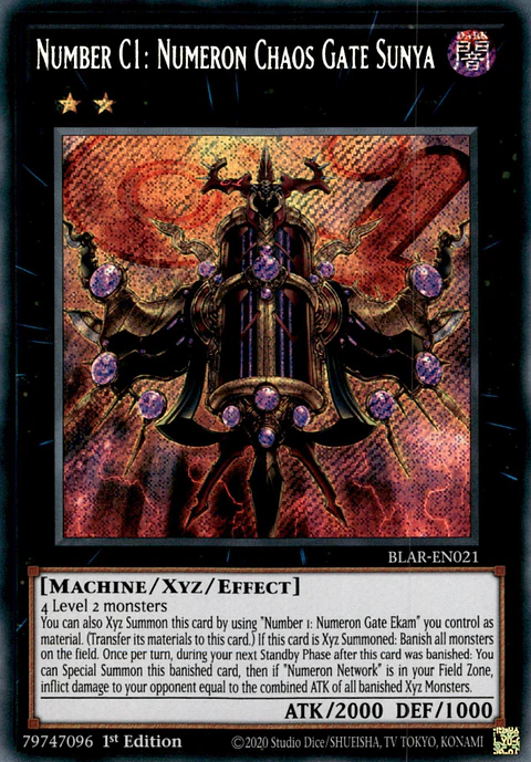 Number C1: Numeron Chaos Gate Sunya - BLAR-EN021 - Secret Rare