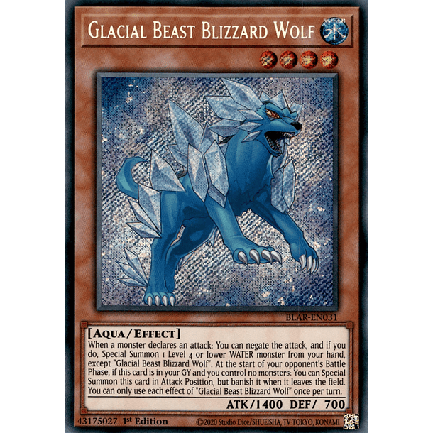 Glacial Beast Blizzard Wolf - BLAR-EN031 - Secret Rare