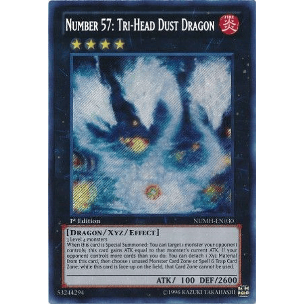Number 57: Tri-Head Dust Dragon - NUMH-EN030 - Secret Rare