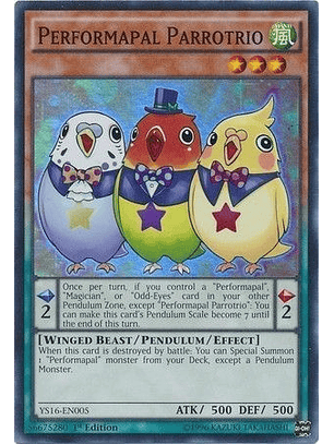 Performapal Parrotrio - YS16-EN005 - Super Rare