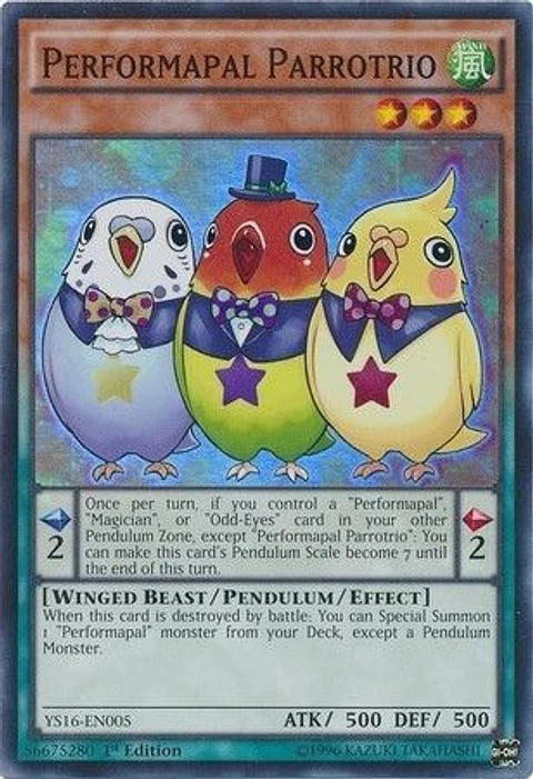 Performapal Parrotrio - YS16-EN005 - Super Rare