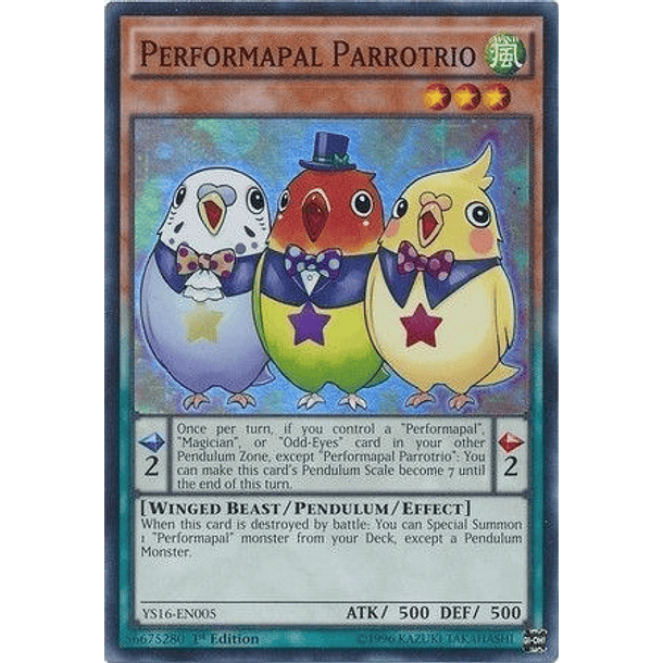 Performapal Parrotrio - YS16-EN005 - Super Rare