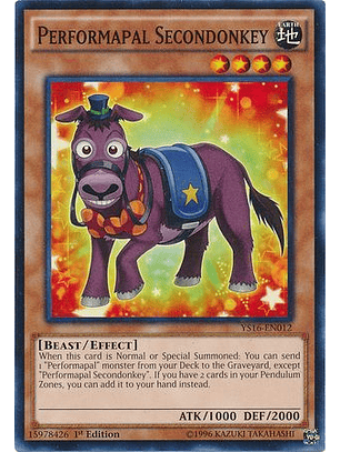 Performapal Secondonkey - YS16-EN012 - Common