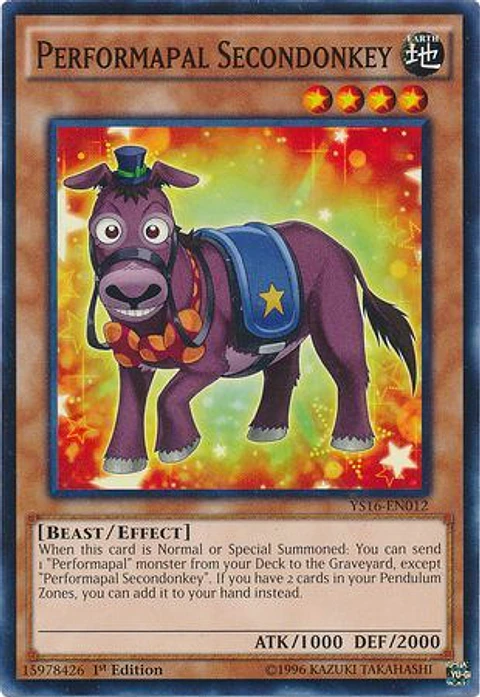 Performapal Secondonkey - YS16-EN012 - Common