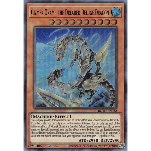 Gizmek Okami, the Dreaded Deluge Dragon - ROTD-EN032 - Ultra Rare
