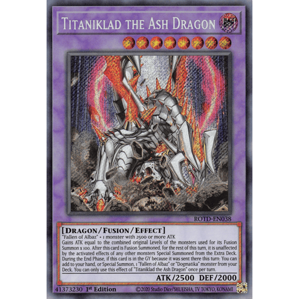 Titaniklad the Ash Dragon - ROTD-EN038 - Secret Rare
